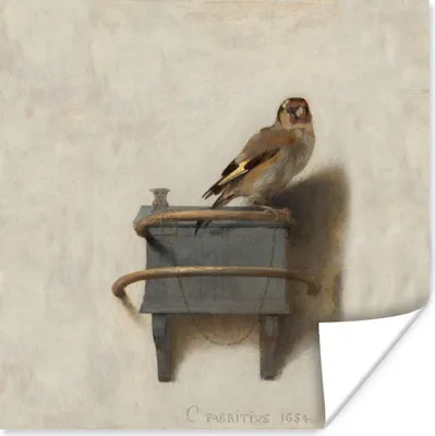 Produktbild von MuchoWow® Poster Stieglitz - Alter Meister - Carel Fabritius 50x50 cm - Wohnzimmerdekoration