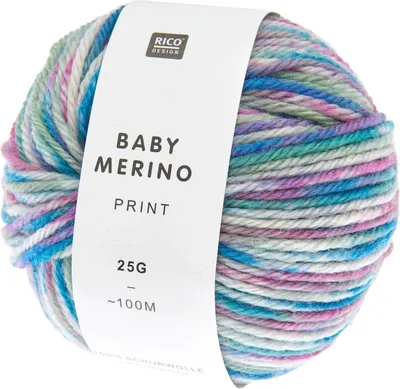 Produktbild von Rico - Baby Merino Print 0021 pfau
