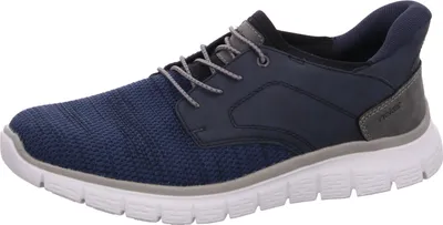 Produktbild von Rieker Herren Sneaker Slipper mit Gummizug und weicher Decksohle B6658, Größe:42 EU, Farbe:Blau