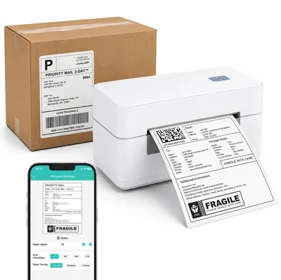 Immagine prodotto di Stampante di etichette Bluetooth – 4 x 6, stampante termica senza inchiostro