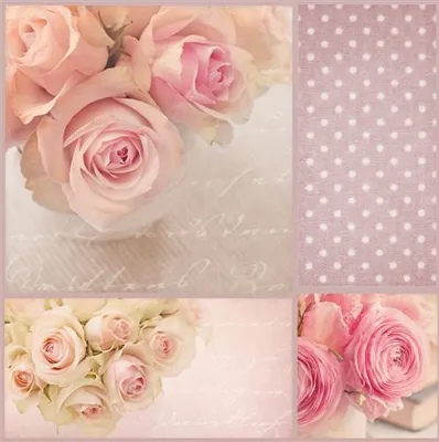 Produktbild von 20 Servietten Romantic Rose - Collage rosa Rosen 33x33cm
