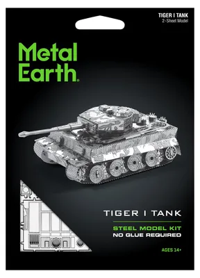 Productafbeelding van Metal Earth Tiger I, tankmodel, bouwpakket, Tiger I, geschikt voor elk geslacht, metaal, Tweede Wereldoorlog
