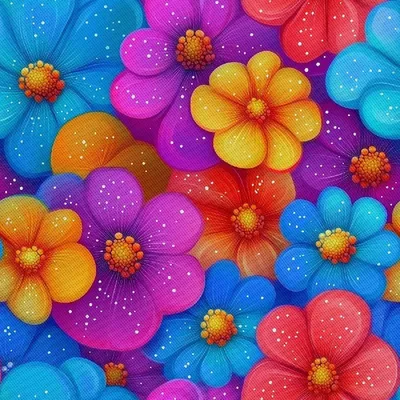 Produktbild von OUTDOOR DEKOSTOFFE OXFORD - Motiv Bunte Blumen | DX18063