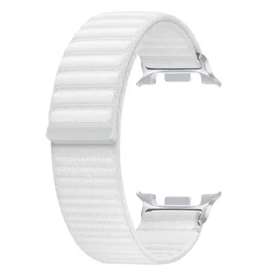 Produktbild von Stravo Wave Nylonarmband für Samsung Galaxy Watch 9/8/8 Classic (40/44/46mm) – Atmungsaktives Schlaufenarmband mit Klettverschluss – Weiß
