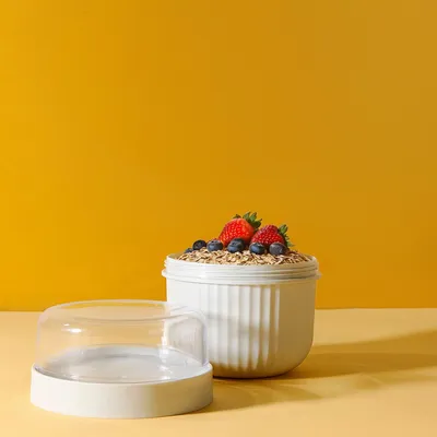 Obrázok produktu pre Zásobník zásobník zásobník zásobník na potraviny zásobník LOENE jogurt šedý 450 ml + 200 ml HOMLA