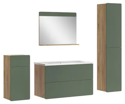 Immagine prodotto di Set di mobili da bagno Vicco Izan Verde/Rovere dorato 5 pezzi, Model 71717
