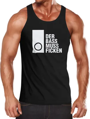 Produktbild von Herren Tanktop Techno Spruch Der Bass muss Ficken Party Festival Rave Moonworks®  M