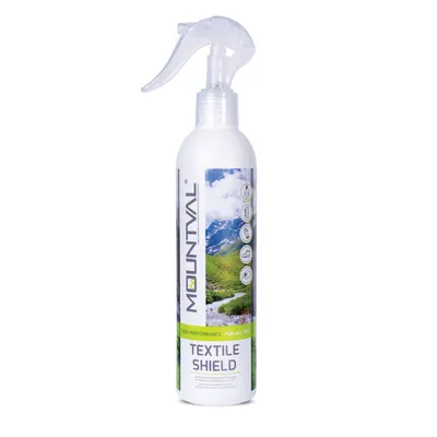 Obrázok produktu pre Mountval Textile Shield - impregnačný sprej na oblečenie do dažďa, outdoorové bundy do dažďa a turistické vybavenie s príjemným