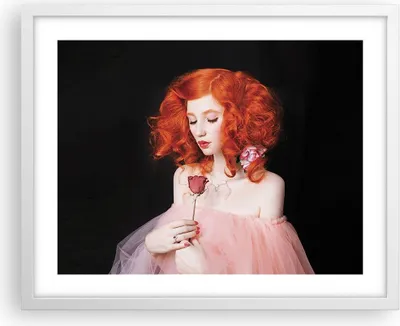 Produktbild von Gerahmtes Poster - Weißer Rahmen - Erz Frau Rose - 50x40 cm - Wand Bild - Wanddeko - Wandbilder - Kunstposter - Wandposter - Bilderrahmen - Bilder - Kunstdruck - Wanddekoration - P2WAA50x40-4369