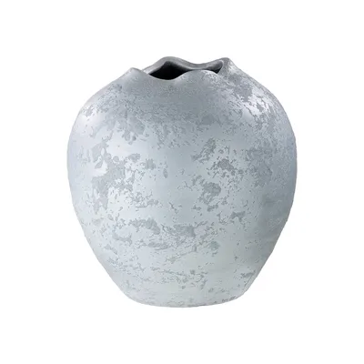 Immagine prodotto di Gilde Vase, bauchig, "Barcelos", Keramik, silberfarben, VE 1, H. 29 cm, D. 29 cm 28933 4063387289334