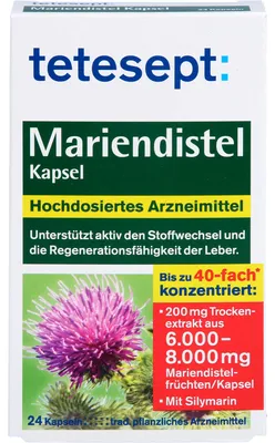 Produktbild von tetesept Mariendistel Kapseln, 24 St. Kapseln