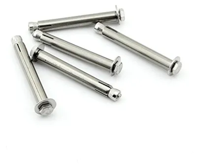 Produktbild von Edelstahl-Ankerschrauben M6x80mm Sechskant Dehnschraube Madenschraube Sechskanthülse 5 Stück