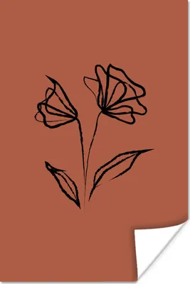 Produktbild von MuchoWow® Poster Rosen - Blumen - Linienkunst 20x30 cm - Papierdruck