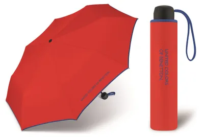 Image de BENETTON Parapluie Parapluie de poche ROUGE BLEU FONCE léger petit confortable Femme