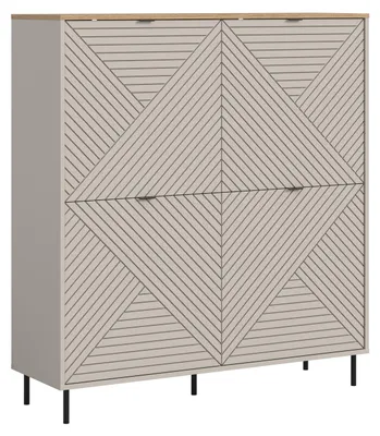Produktbild von xonox.home Highboard Campus Kaschmir Nachbildung  B/H/T: 124x135x40 cm