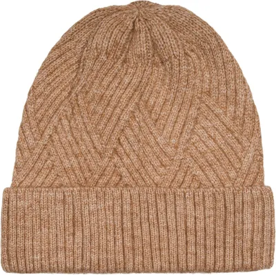 Produktbild von styleBREAKER Damen Strickmütze mit Rautenförmigem Rippmuster und breitem Umschlag, Feinstrick Mütze, Strick Beanie 04024192