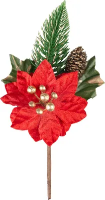 Produktbild von MAGICHOME WEIHNACHTS-Zweig mit Blüte, rot, 18 cm