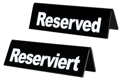 Produktbild von 2x Tischaufsteller "Reserviert" aus Acrylglas schwarz 13x3.5x4cm