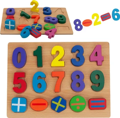 Produktbild von Zahlen Holzklötze Zählpuzzle Zahlen Puzzles