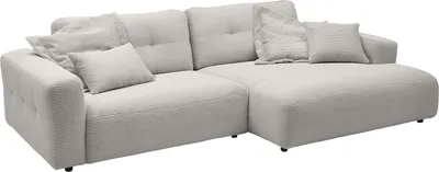Produktbild von KAWOLA Sofa MIKA Ecksofa Cord hellgrau Longchair rechts