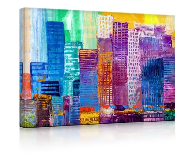 Produktbild von lightbox multicolor | LED Leinwandbilder | Urban Skyscrapers | 80x60 cm | fully lighted