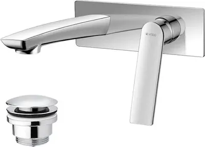 Produktbild von Wand - Waschtischarmatur mit Ablaufgarnitur (Stöpsel) Chrom