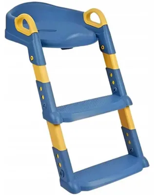 Productafbeelding van Blauwe toiletverkleiner met ladder en opstapjes voor kinderen