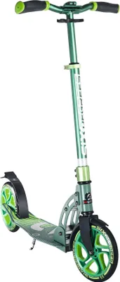 Immagine prodotto di Scooter in alluminio SIX DEGREES con meccanismo pieghevole e cavalletto, 205 mm, regolabile in altezza,  GS, verde,