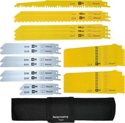 Image de LEILUO Set de 36 lames de scie pour bois métal plastique avec sac à main