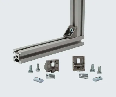 Produktbild von 10x Befestigungsmaterial Winkel für 20x20 & 20x40 Nut 5 Aluprofil