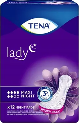 Produktbild von Tena Lady Maxi Night Anatomische Einlagen 12 Stk.