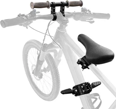 Productafbeelding van Kinderzitje Fiets - Voorzitje Kinderen - Samen Fietsen - Verstelbaar & Veilig - Universeel - Zwart