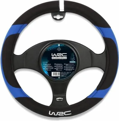 Obrázok produktu pre WRC 007384, Kryt volantu, Čierna, Modrá, Jednofarebné, 35 cm, 38 cm, Štítok s háčikom