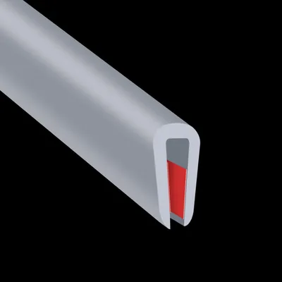 Produktbild von Gummi-Kantenverkleidung 6m Grau U-Kanal 2mm Selbstklebend EPDM