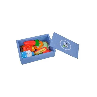 Immagine prodotto di Mamamemo – Contenitore per il pranzo a tema gioco con alimenti in legno – Blu