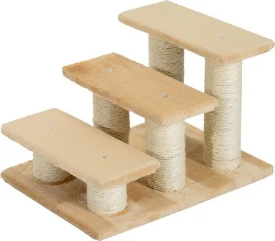 Produktbild von Pawhut PawHut Animal Treppe Katzentreppe Hundetreppe Treppe für Katzen und Hunde 3 Stufen Creme D33-003