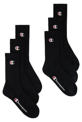 Image de Chaussettes unies Champion, 6 Paar - Crew Socken Basic Schwarz EU 39-42