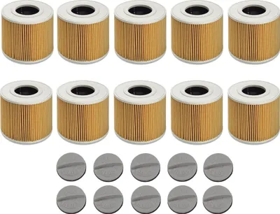 Produktbild von 10x Trade-Shop Patronen-Filter inkl. Verschlussschraube für Kärcher NT 48/1 1.428-620.0 NT 48/1 TE 1.428-625.0