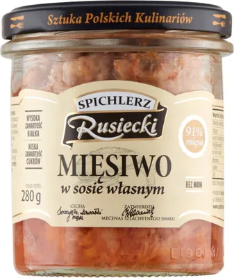 Obrázok produktu pre Spichlerz Rusiecki Mäso vo vlastnej omáčke 280 G