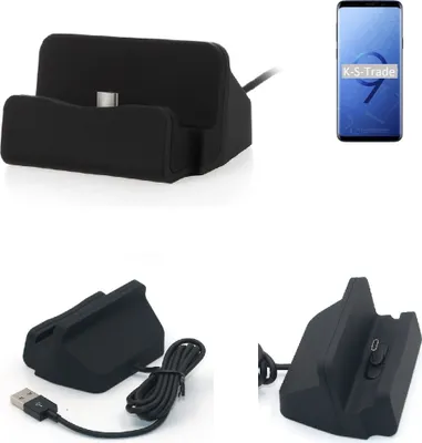 Produktbild von K-S-Trade Docking-Station kompatibel mit Samsung Galaxy S9+ Exynos Ladestation Dock Ladegerät Docking Station Tischständer Ständer inkl. USB Typ C