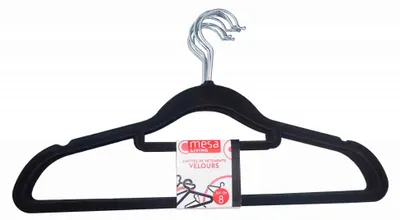 Immagine prodotto di Appendiabiti in velluto nero – antiscivolo, stabili ed eleganti (8 pezzi)