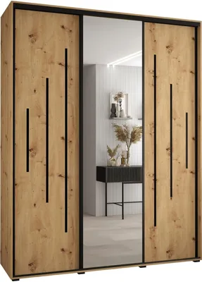 Produktbild von MEBLE KRYSPOL Davos 13 Schrank, drei Türen - 235,2x200x60 cm - Artisan  Artisan Schwarz