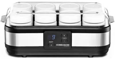 Immagine prodotto di ROMMELSBACHER yogurtiera JG 40 8 bicchieri (150 ml ciascuno) 40 watt nero/acciaio inox
