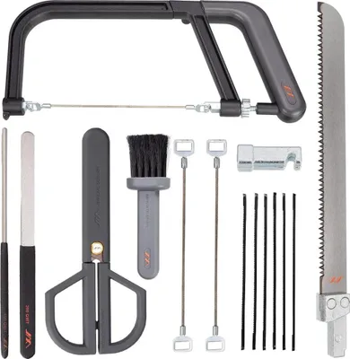Obrázok produktu pre 15-v-1 multifunkčná ručná píla - mini rezací nástroj - univerzálny - na drevo a keramiku - DIY a drevárske práce - prenosný kufrík na náradie