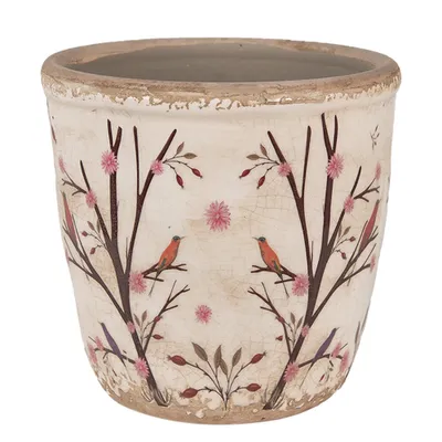 Produktbild von Clayre & Eef Blumentopf Ø 14x13 cm Beige Braun Keramik Zweigen