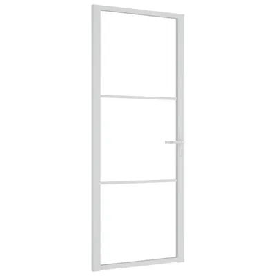 Obrázok produktu pre Vnútorné dvere 83x201,5 cm biele ESG sklo a hliník