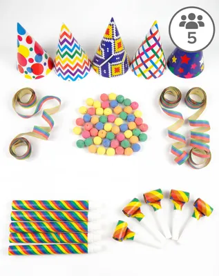 Image de Kit de fête pour le réveillon du Nouvel An pour 5 personnes Kit Confettis multicolores - Taille unique