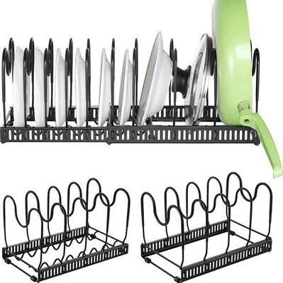 Produktbild von Famanu Pannenregal - Erweiterbarer Küchenorganizer für Töpfe und Pfannen