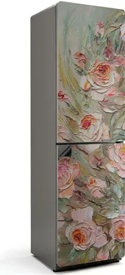 Zdjęcie produktu dla Malowniczy motyw kwiatowy - Magnetyczna osłona lodówki - Folia dekoracyjna magnetyczna do kuchni - Magnetyczna dekoracja lodówki - Samoprzylepna tablica magnetyczna - Folia magnetyczna na drzwi lodówki - 60x205 cm