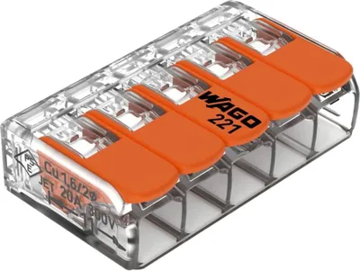 Produktbild von WAGO Verbindungsklemmen 221-415 | 5 Leiter, bis 4 mm², 25 Stück, Kabelverbinder